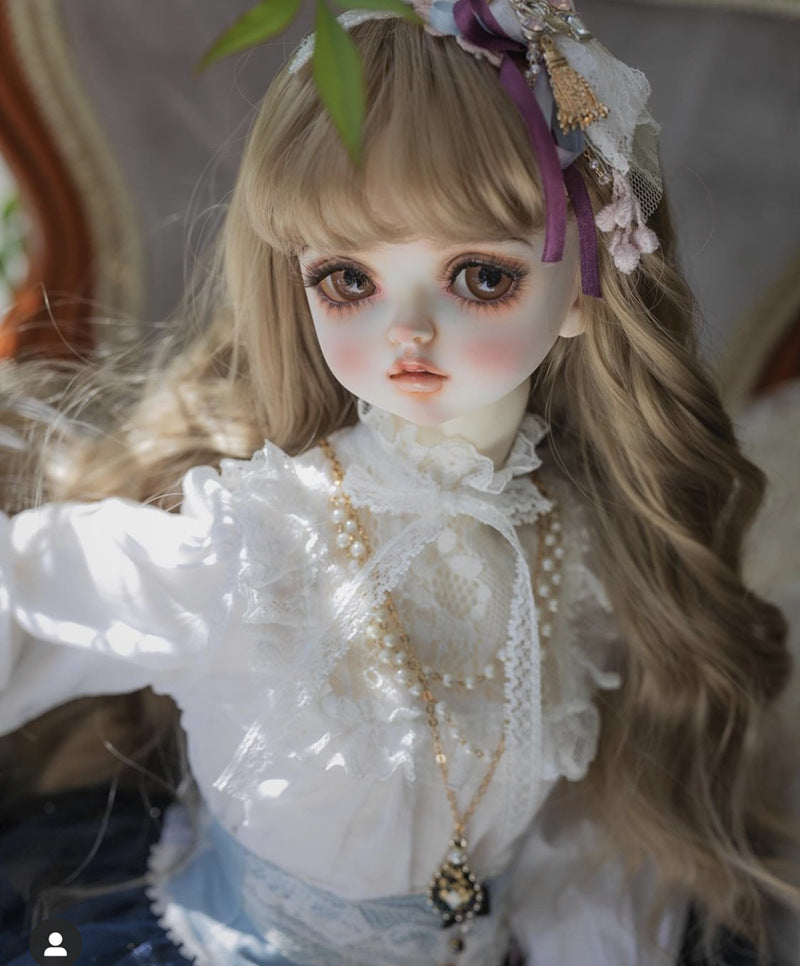 Points Kitty Doll Simulation Toy Birthday Gift Dress Wig Long Curls