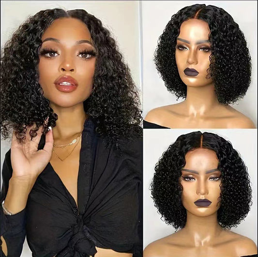 Wigs With Small Black Water Ripple Natural Wig Short Curly Hair