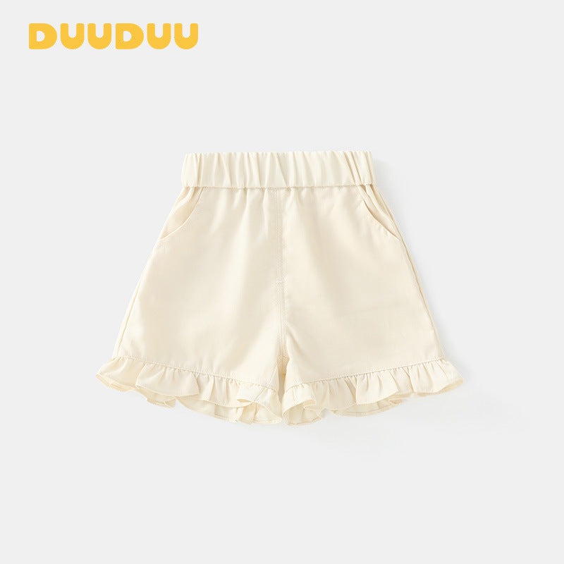 White Korean Style Class Casual Shorts Trousers Summer Children's Pants