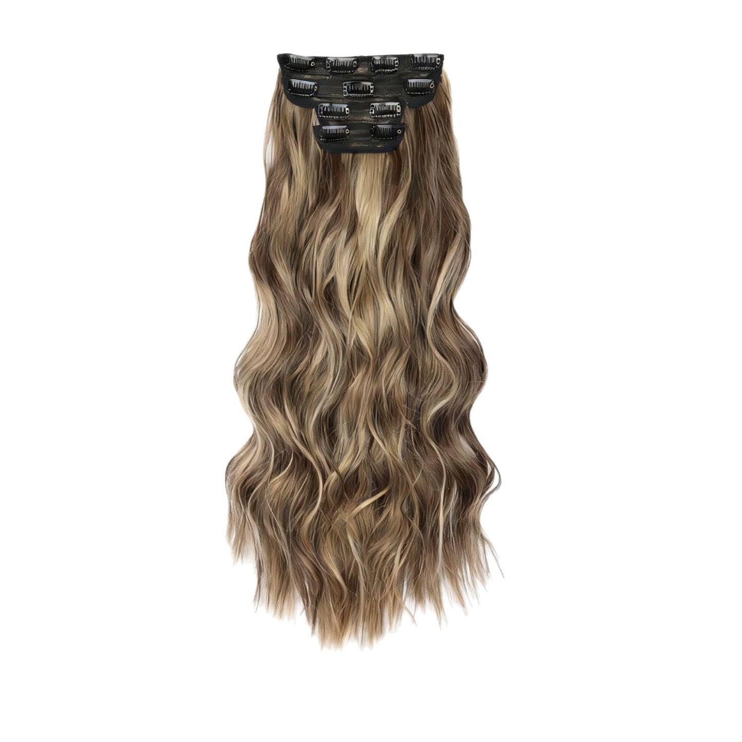 Women's Set Water Ripple Hairpiece Clip Fiber Wig