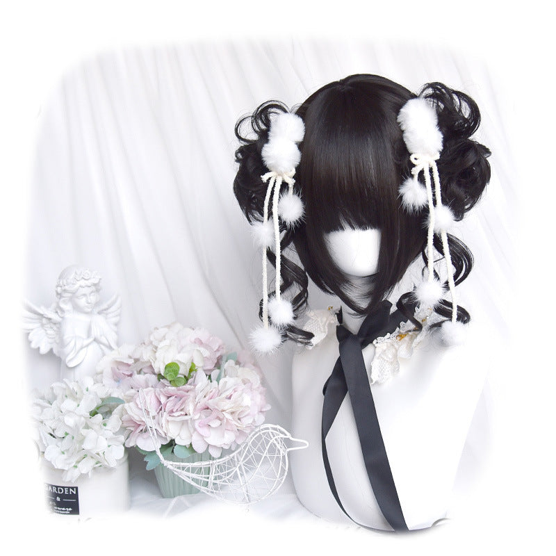 Women's Beard Grip Band For Bun Haircut Detachable Double Ponytail Little Cos Wig