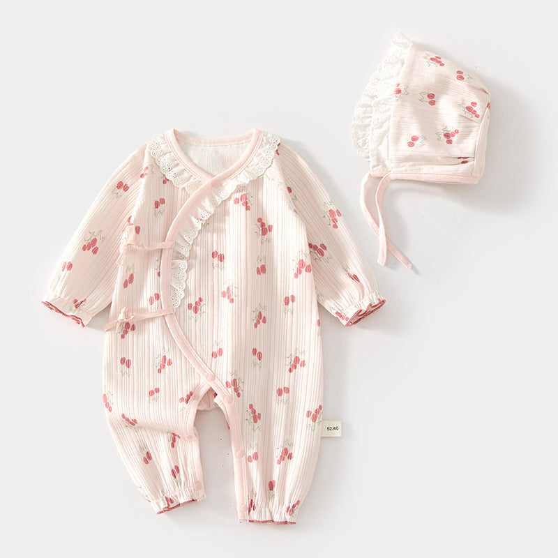 Rompers Get Hat Jumpsuit Romper Pure Cotton Jumpsuit, Climbing Suit
