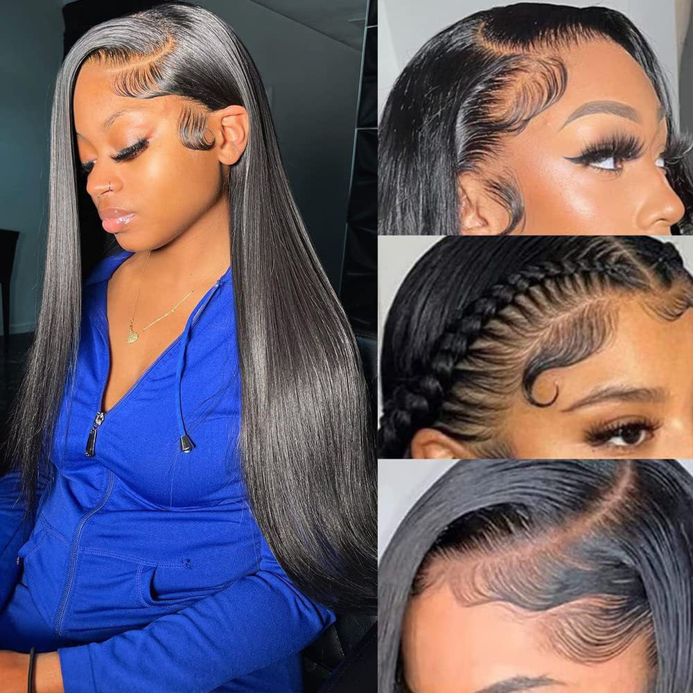 Women's Mid-length Hair Fiber Front Lace Head Long Straight Wig