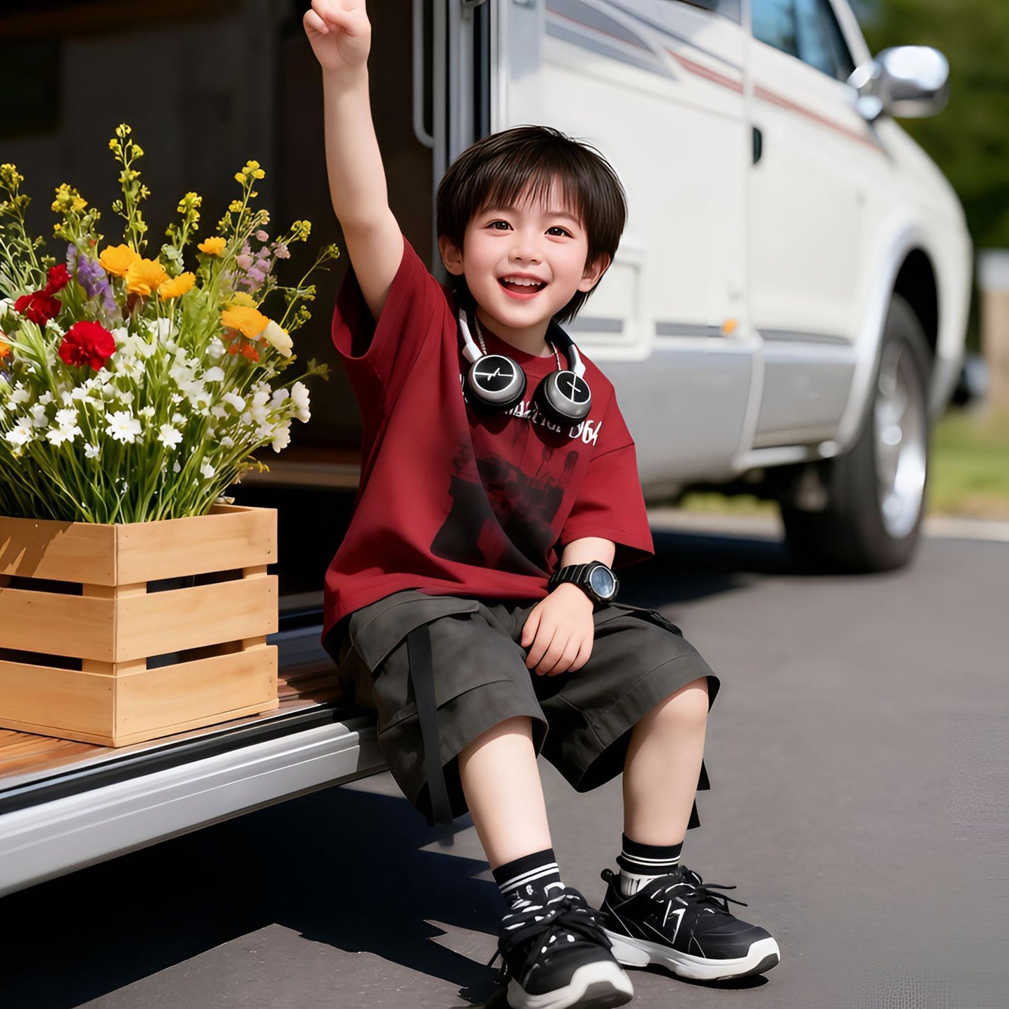 Children's Summer Western Style Short Sleeve Cool Handsome Children's Suit