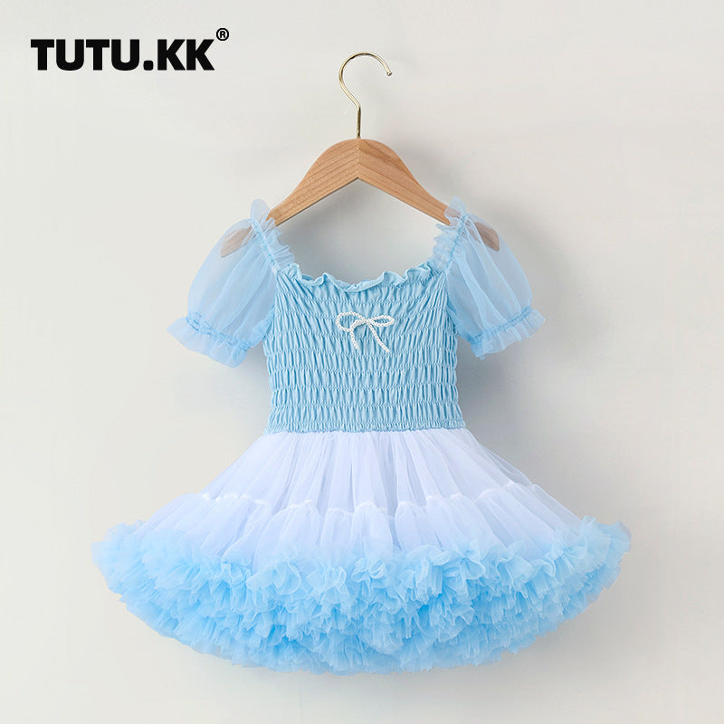 Children's Spring Fashionable Princess Bubble Sleeve Puffy Class Children's Dress