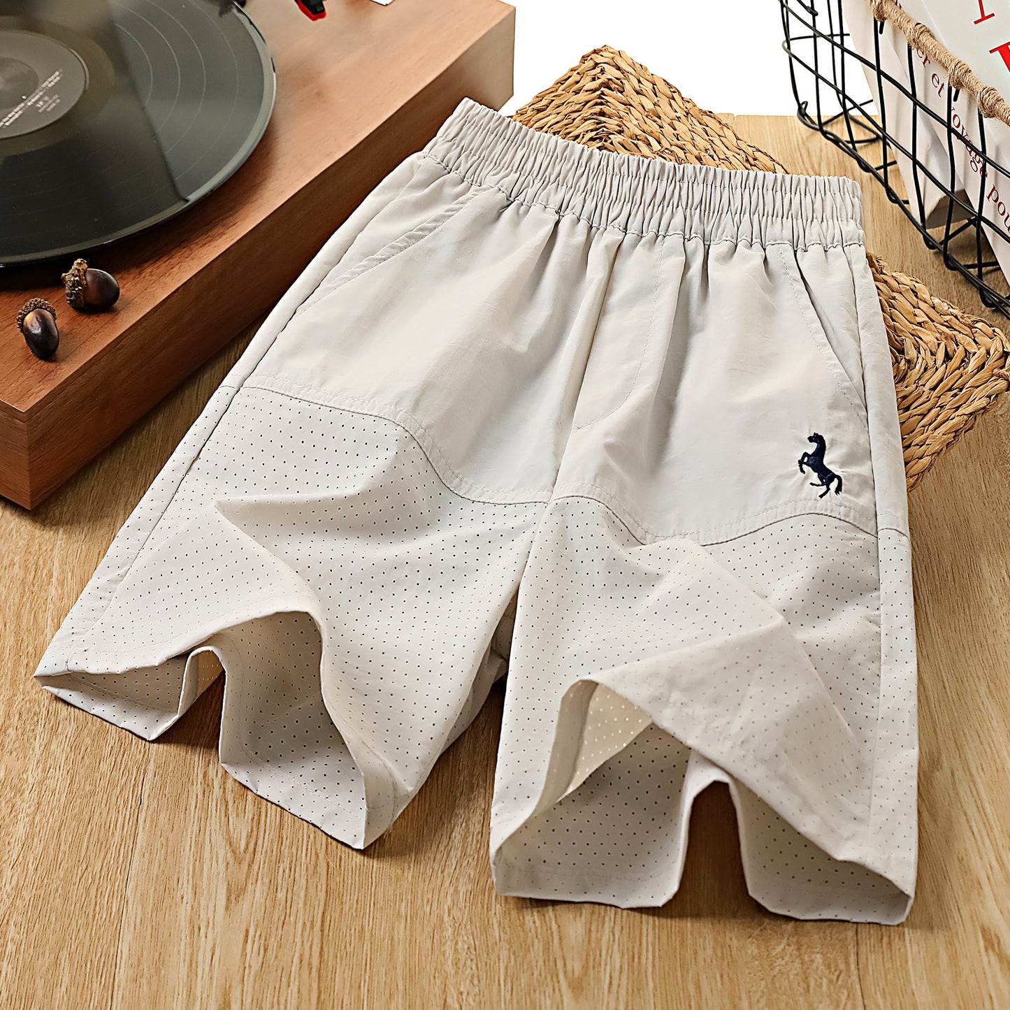 Shorts Summer Thin Loose Breathable Knee Length Fashion Embroidered Perforated Children's Pants