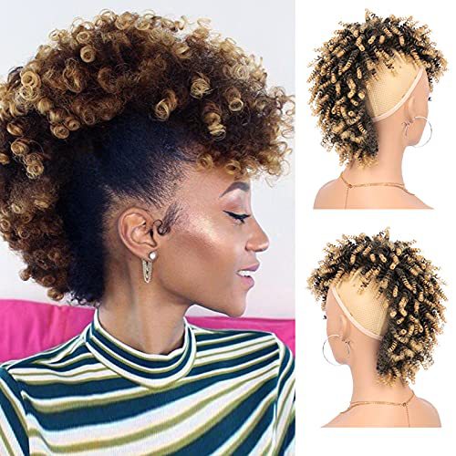 African Small Curly Short Hair Bag Wig Ponytail