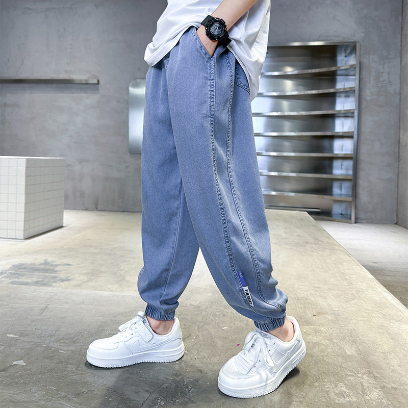 Summer Thin Jeans Ice Silk Anti Mosquito Children's Pants