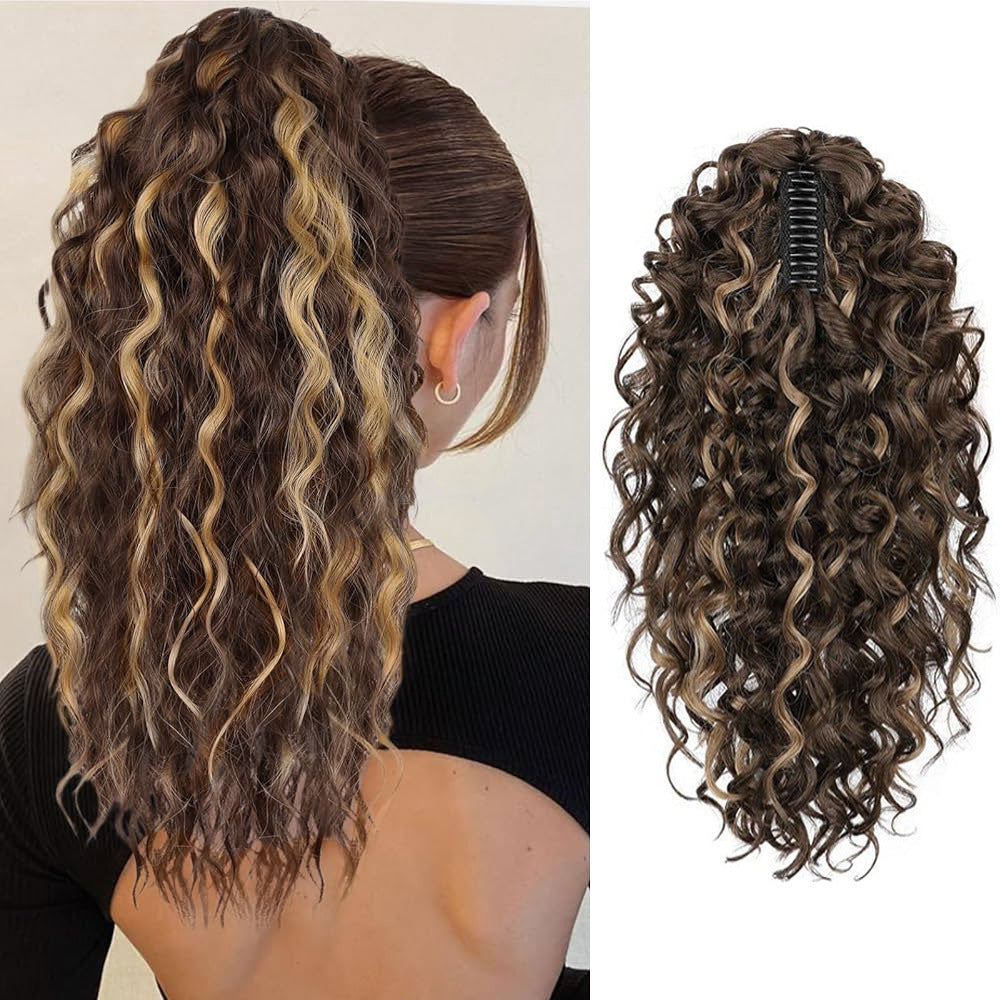 Black Curly Hair Horse Tail African Wave Wig Ponytail