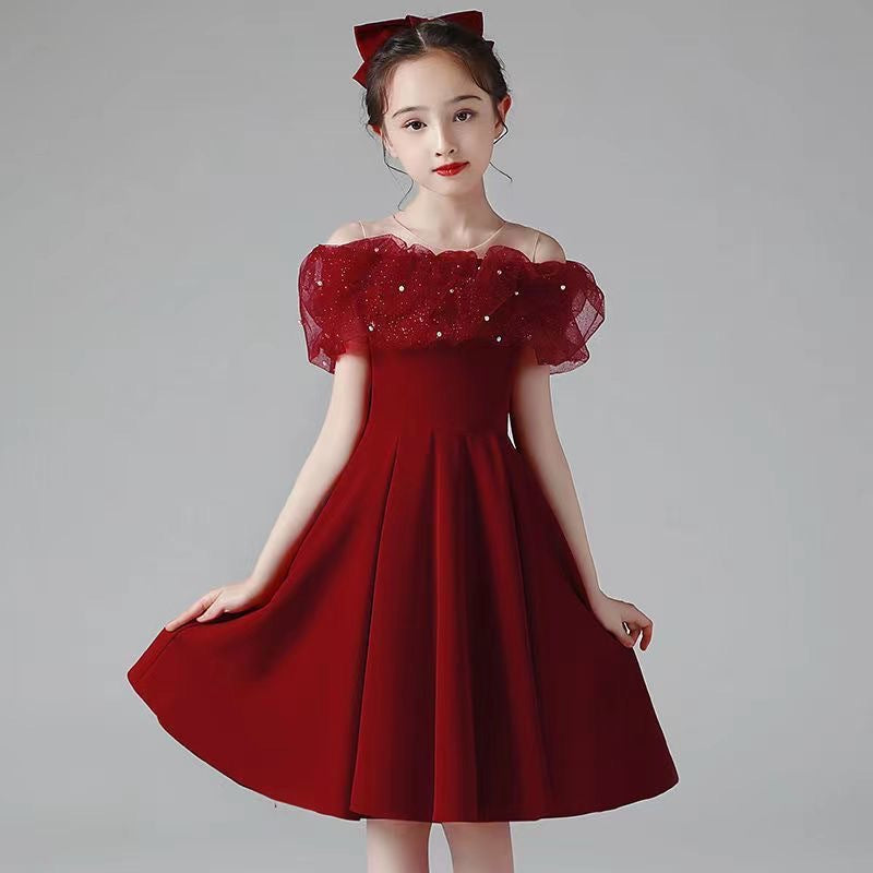 Children's Fashionable Princess Wedding Birthday Host Pettiskirt Children's Dress