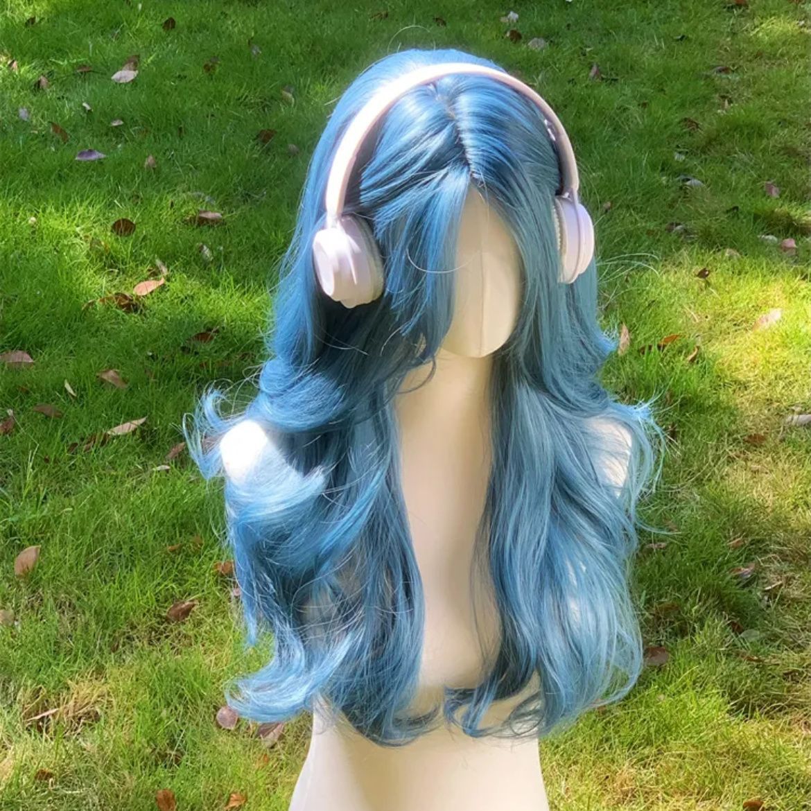 Misty Blue Clear Cold Atmosphere Long Other Wig