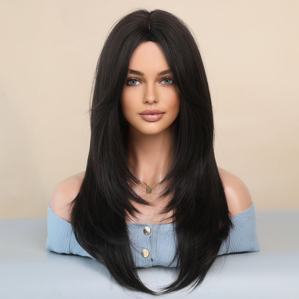 Female Bangs Gradient Long Straight Hair High Quality Natural Other Wig