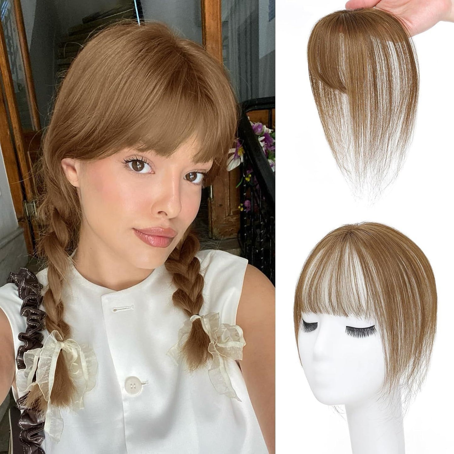 Hand-woven Straight Female Real Human Hair Elegant Wig