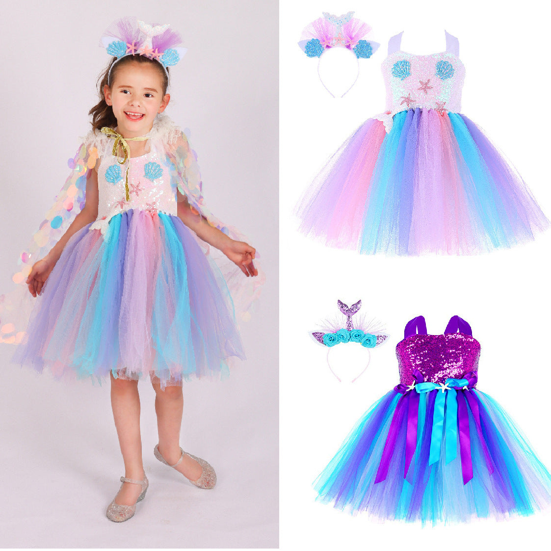 Children's Mermaid Sequin Gauze Skirt Clothing Children's Dress