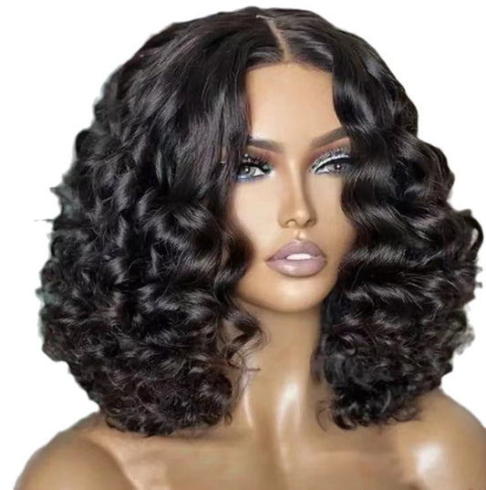 Female Former Lace Head Cap Matte Fiber Full Top Cover Wig Short Curly Hair