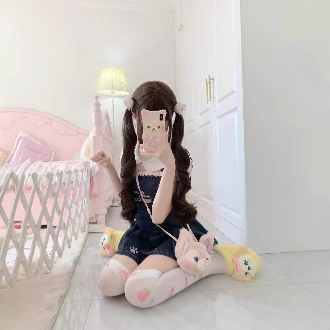 Double Ponytail Roman Curly Hair Finished Shape Wig Long Curls
