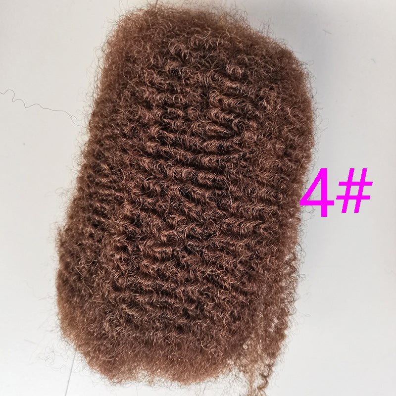 New Beautiful Colored Puffy Silk Human Real Hair Wig