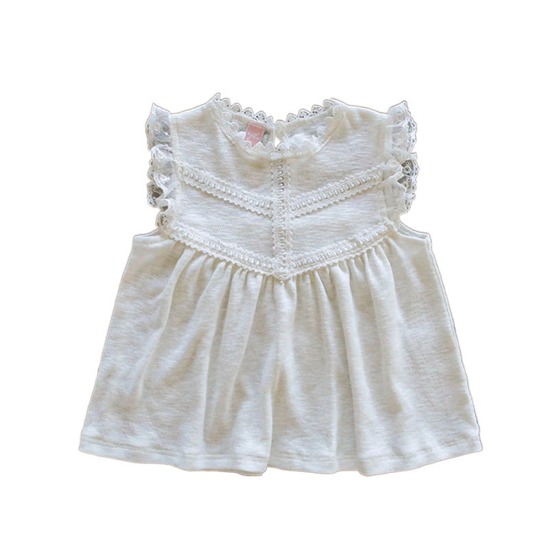 Children's Strawberry Shan Clothing Western Style Lace Edge Children's T-shirt