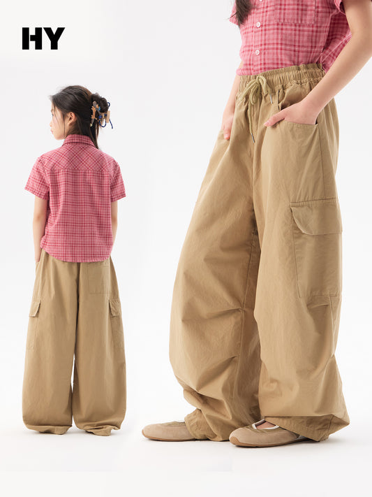 Children's Clothing Overalls Summer Cotton Loose Middle Children's Pants