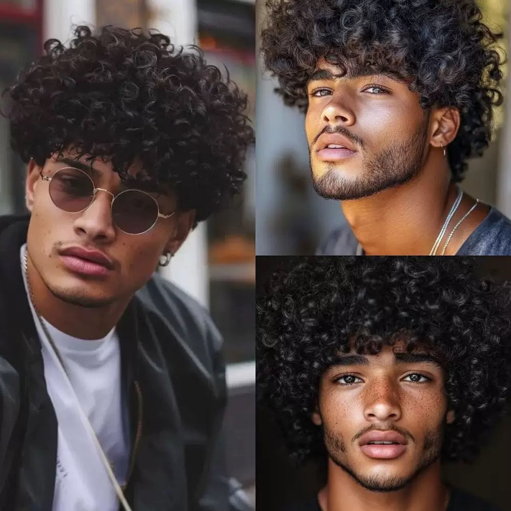 Men's Short African Wigs With Small Curly Hair Men's Wig