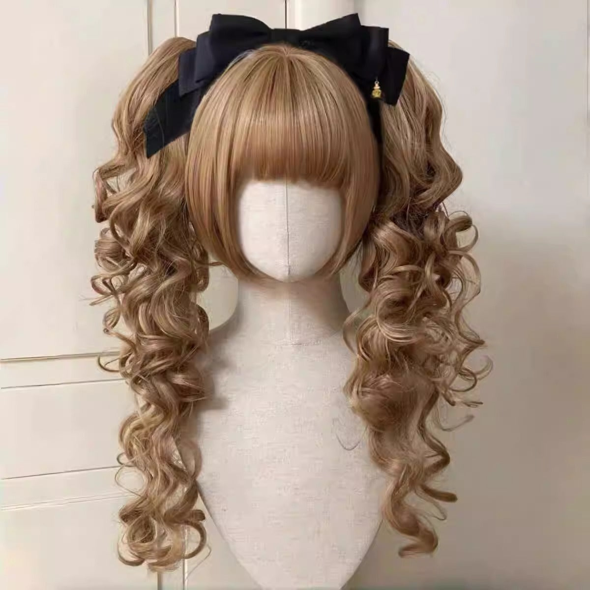 Collection Ancient Breakfast Double Ponytail Jaws Clamp Daily Retro Wig Long Curls