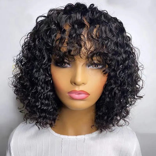 Casual Women's African Small Black Sheath Wig Short Curly Hair