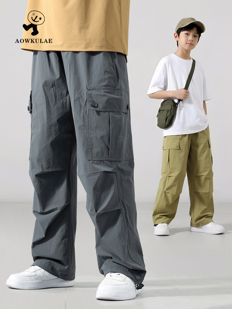 Children's Summer Cooling Sense Outdoor Lightweight Trousers Breathable Straight Children's Pants
