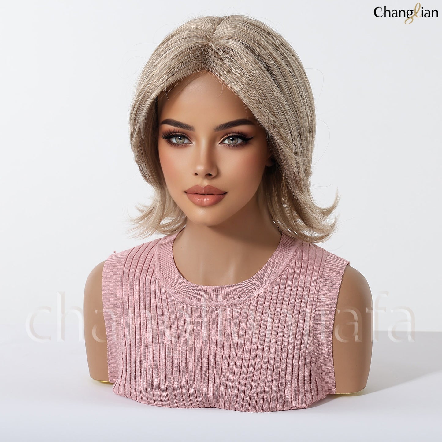 Brown Female Inch Layer Valgus Fluffy Chemical Fiber Wig Short Curly Hair