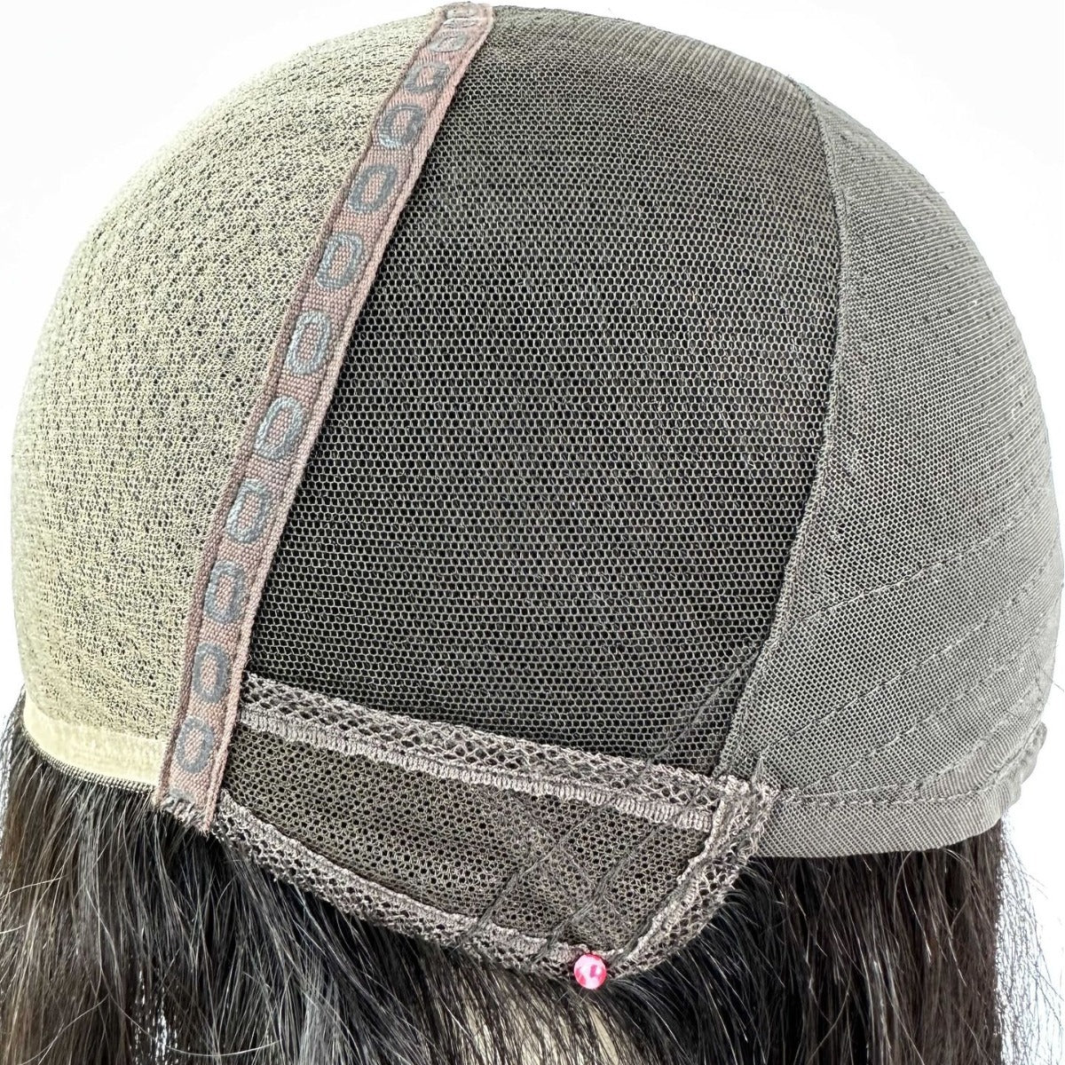 Women's Back Stitching Elastic Net Head Cover Human Hand Real Hair Wig