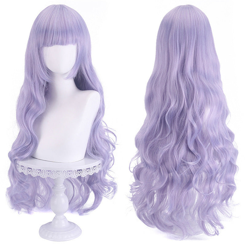 Universal Chemical Fiber Fashion Female Hair Anime Dark Wig Long Curls