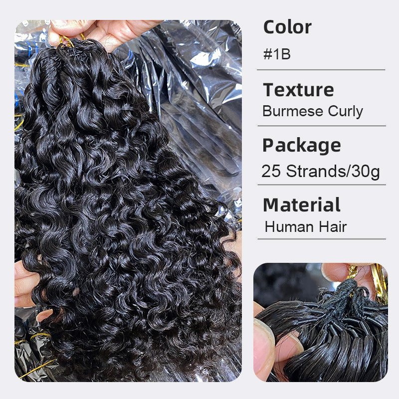 Pretty Classic Creative Human Crochet Extension Real Hair Wig