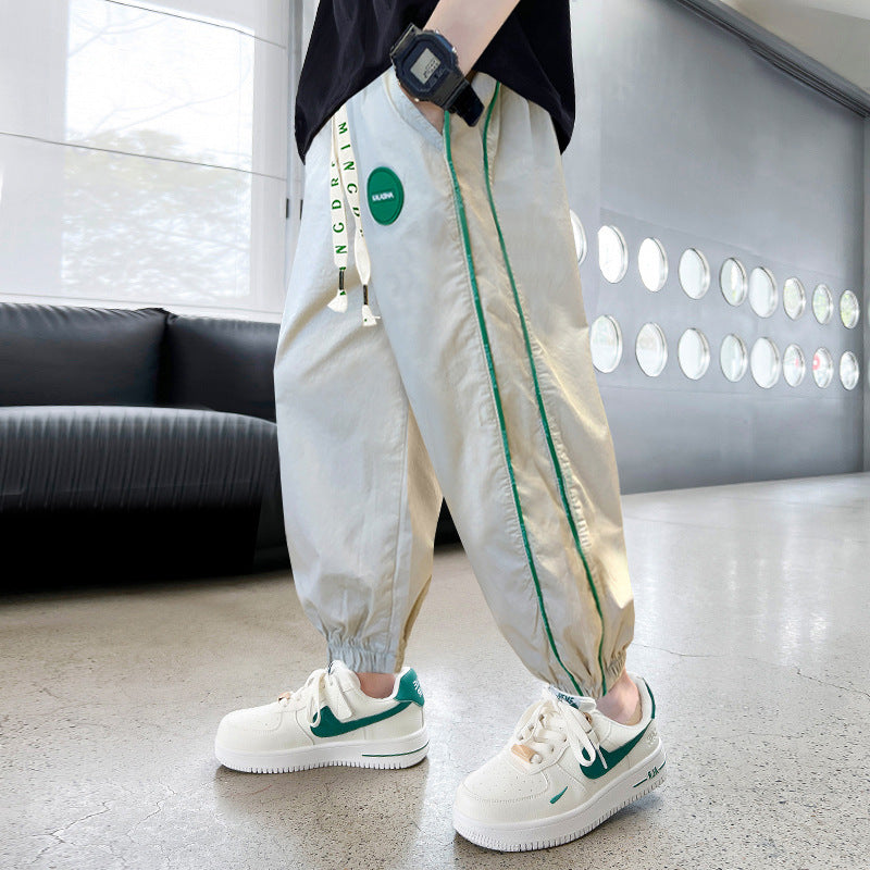 Children's Trousers Thin Casual Sportswear Middle Big Korean Children's Pants