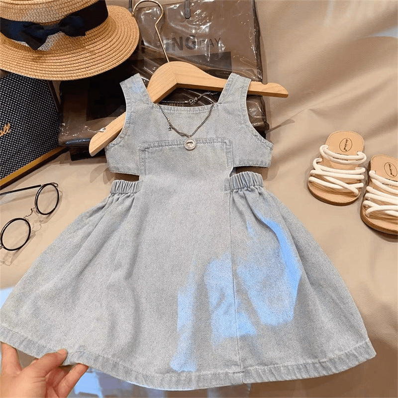 Korean Style Summer Strap Clothing Skirt Fashionable Denim Children's Dress