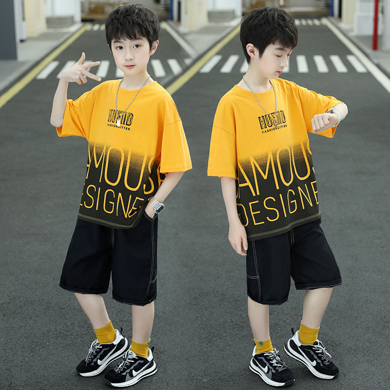 Children's Summer Set Trendy Handsome Fashionable Clothing Short-sleeved Children's Suit