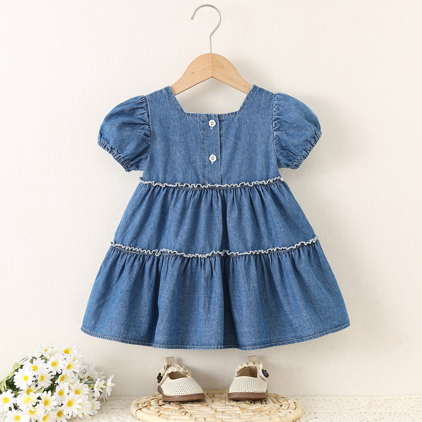 Children's Live Broadcast Denim Short Sleeve Children's Dress