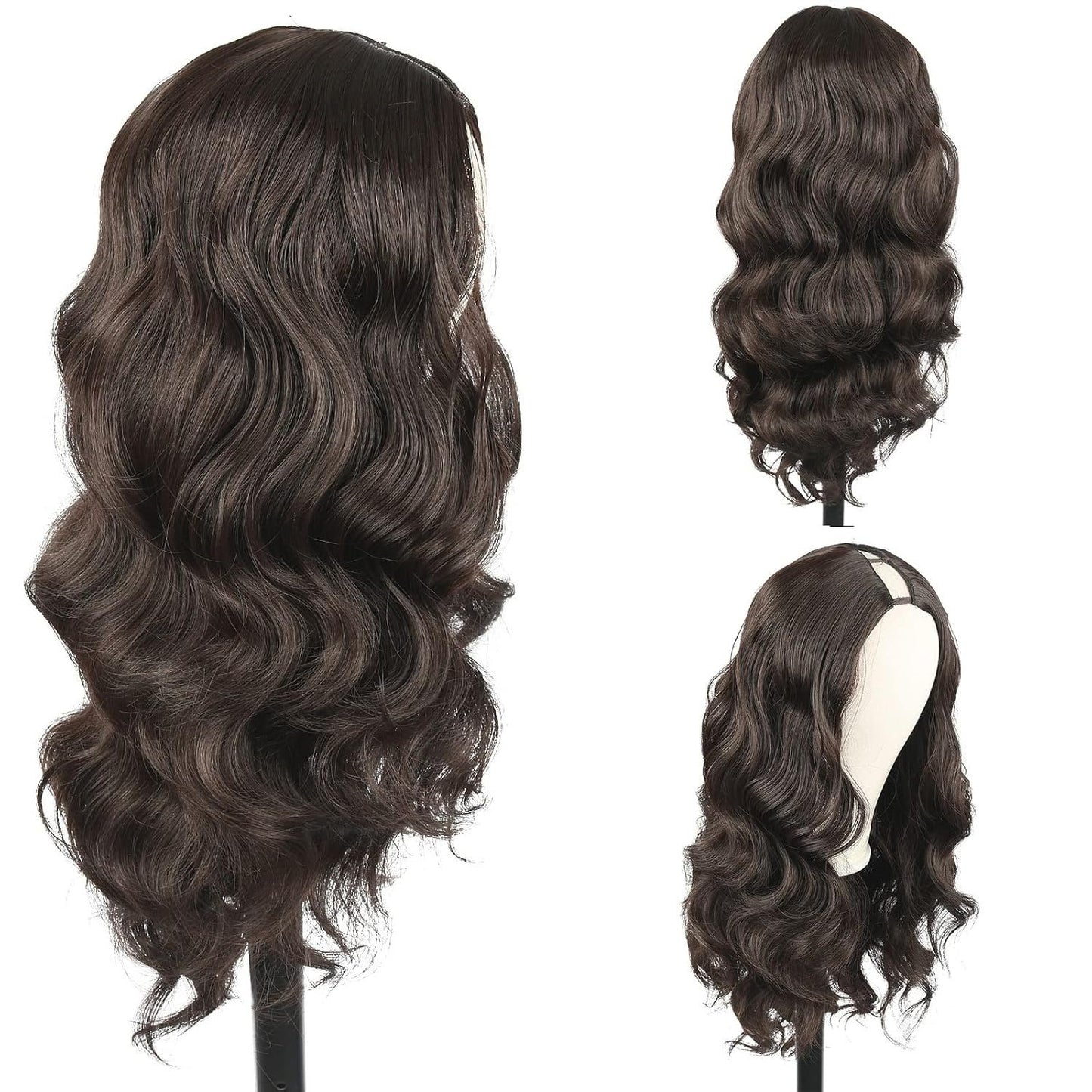 Women's Fashion Chemical Fiber Set Big Wave Long Curly Hair Half Wig