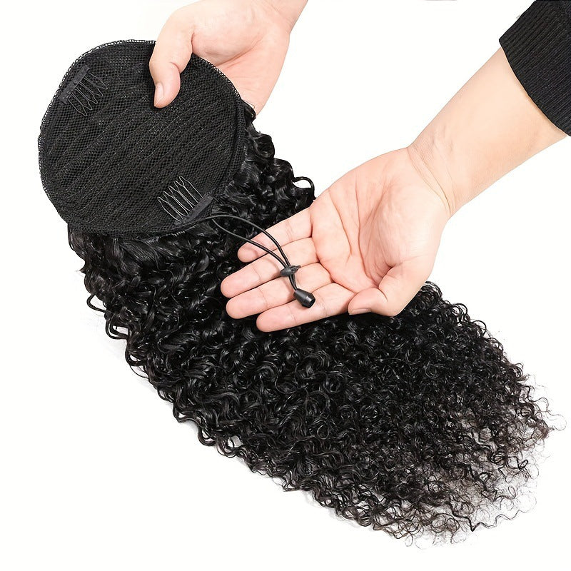 Comfortable Beautiful Classy Trendy Drawstring Ponytail Real Hair Wig