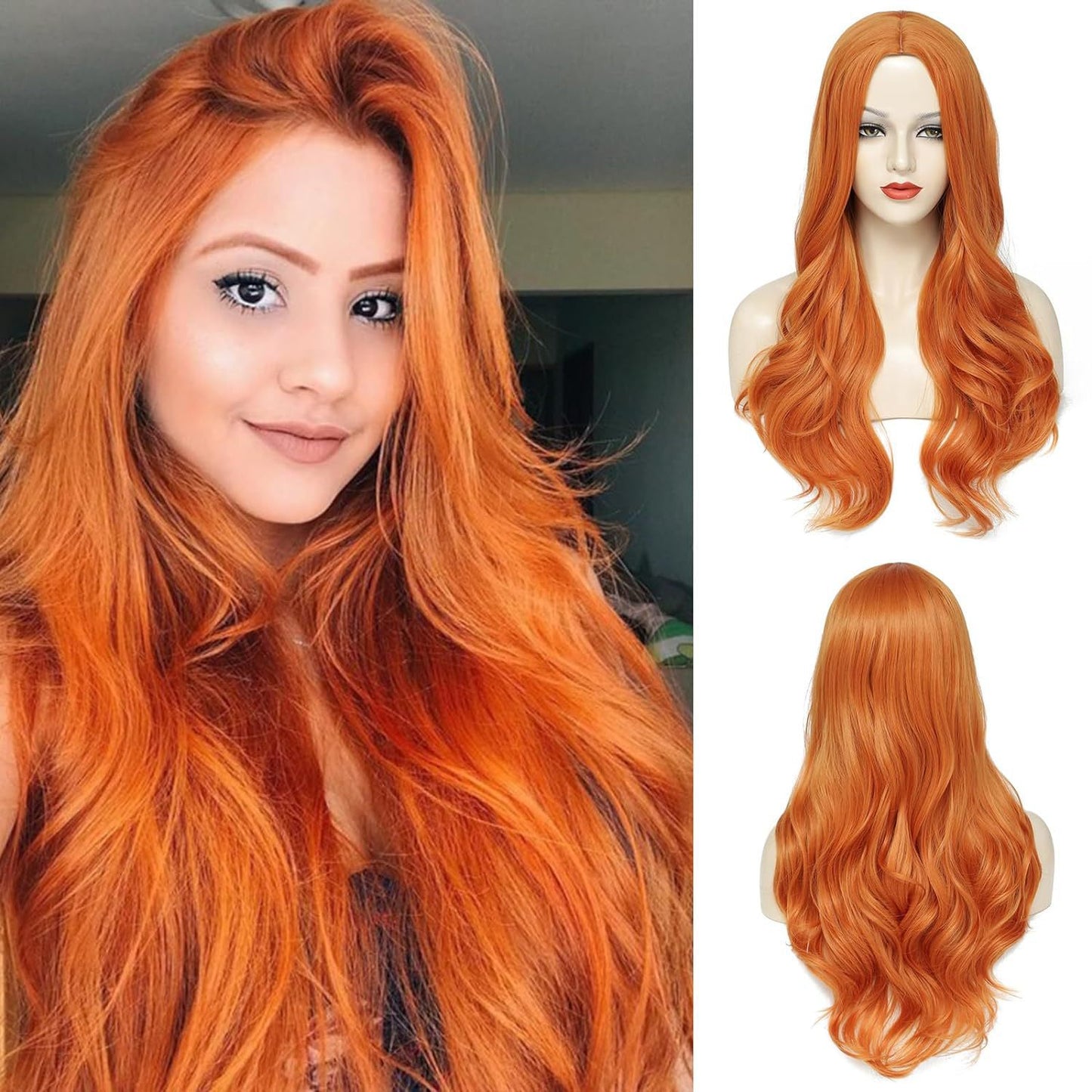 Curly Hair Fluffy Big Wave Temperament Face Repair Fiber Colorful Wig Long Curls