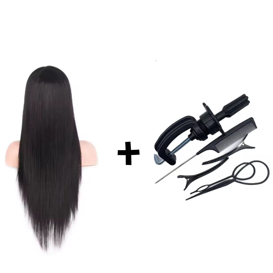 Artificial Hair Mannequin Head Hairdressing Practice Perm Braiding Updo Trimming Other Wig