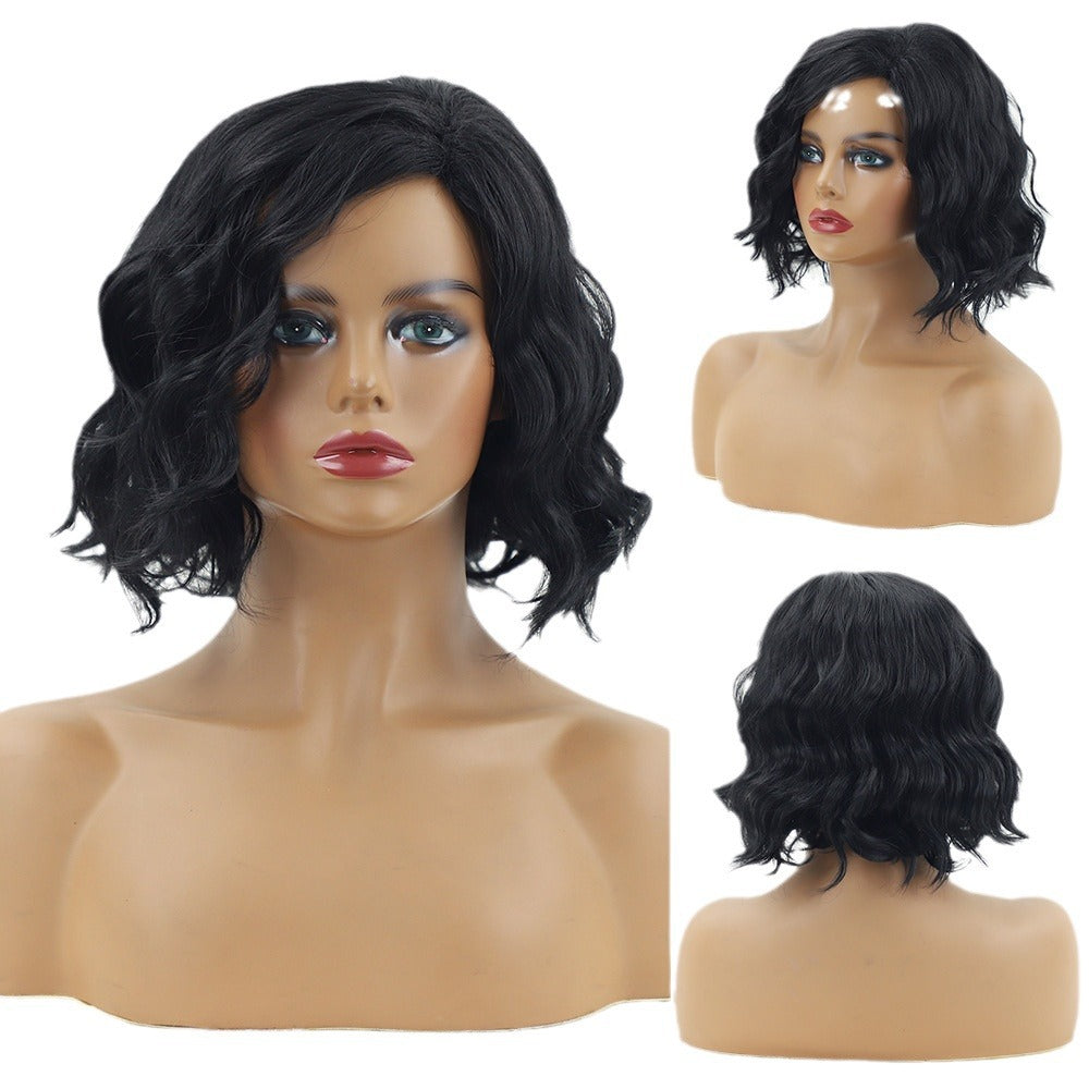 Cool Women's Dyed Mid-length Curly Hair Wig Long Curls