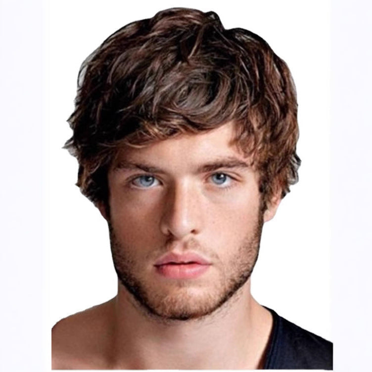 Men's Fiber Short Hair High Temperature Resistance Men's Wig