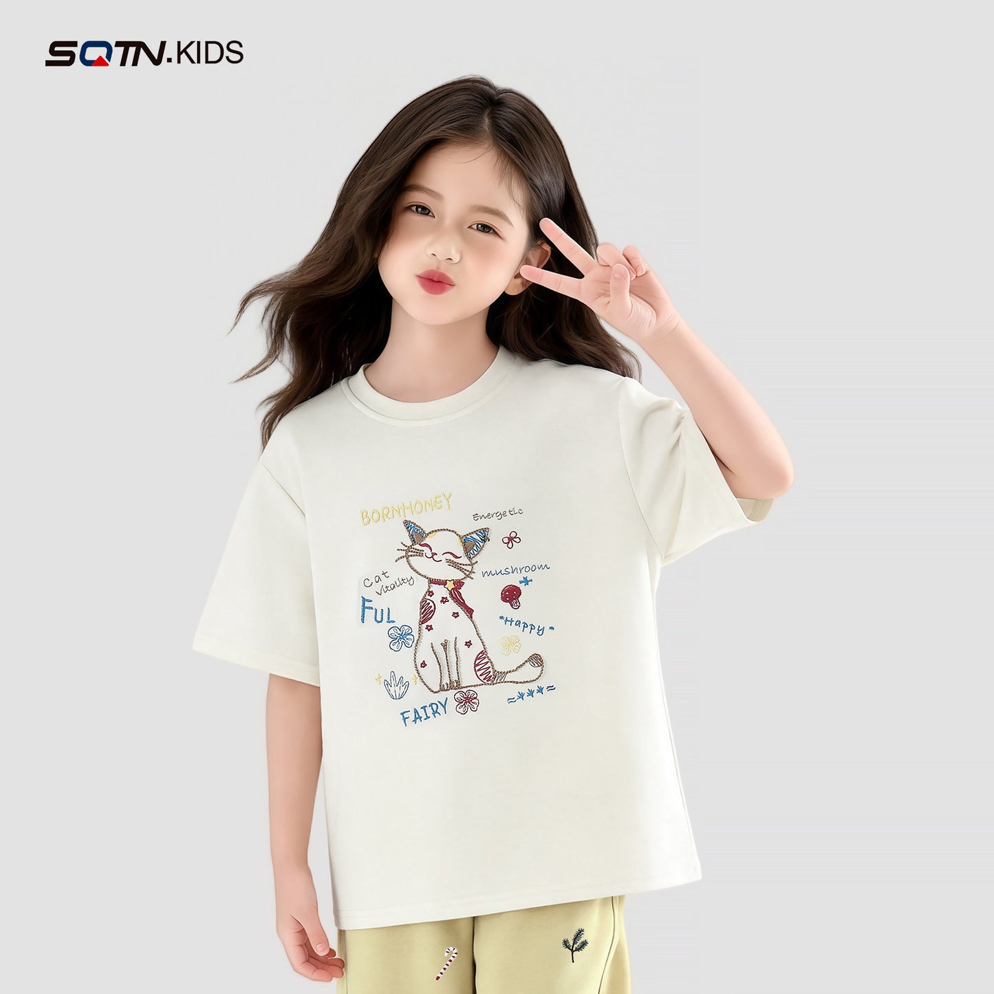 Children's Short-sleeved Summer Fashionable Clothing Embroidered Cotton Children's T-shirt
