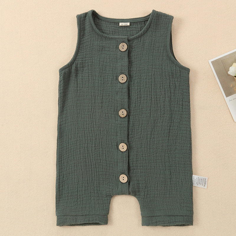 Sleeveless Clothes Summer Breathable Vest Born Jumpsuit, Climbing Suit