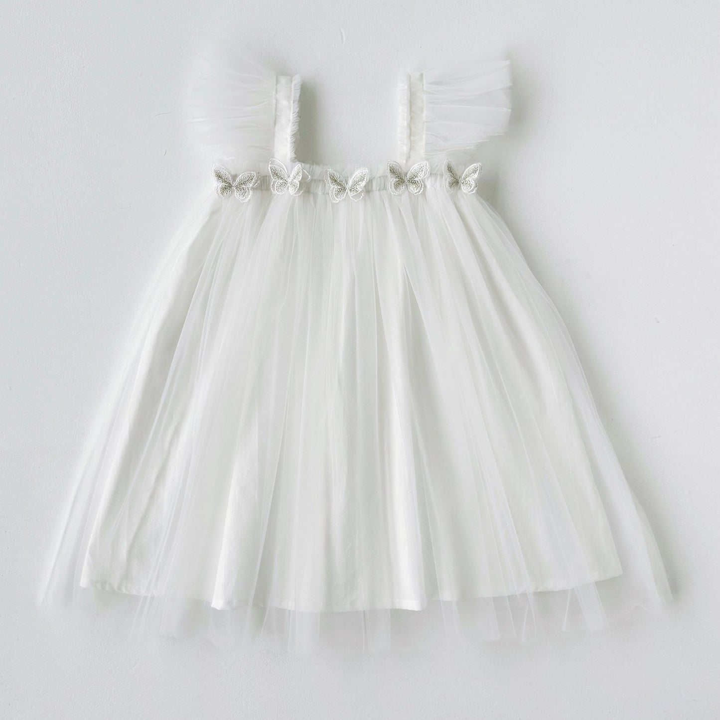 Sweet Chiffon Skirt Summer Flounced Sleeve Tube Top Princess Children's Dress