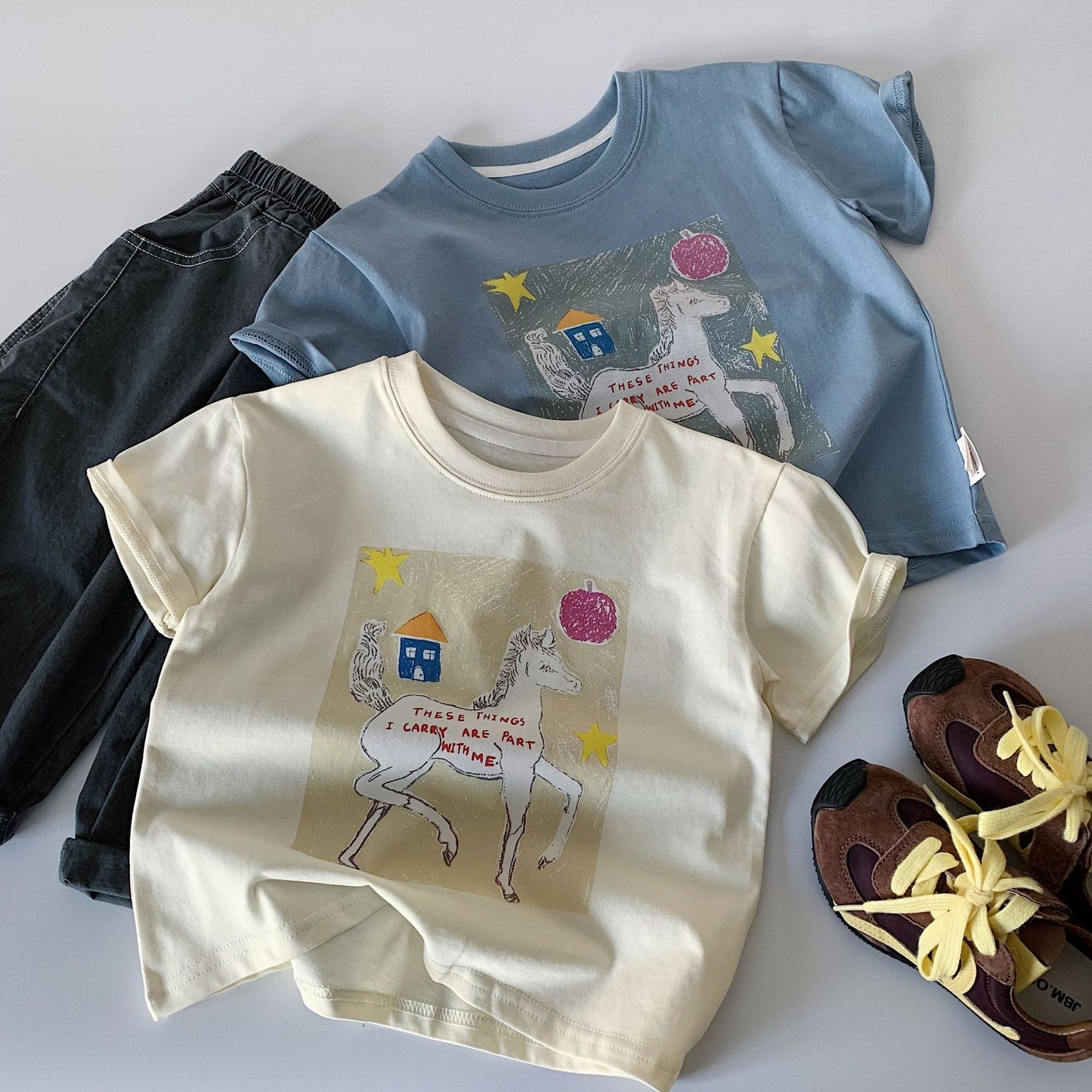 Children's Summer Boys Cute Pony Thin Clothing Children's T-shirt