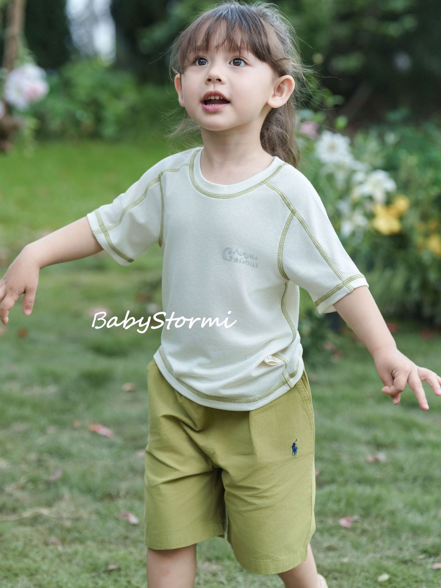 Children's Summer Linen Patchwork Short-sleeved Short Sleeve Children's T-shirt