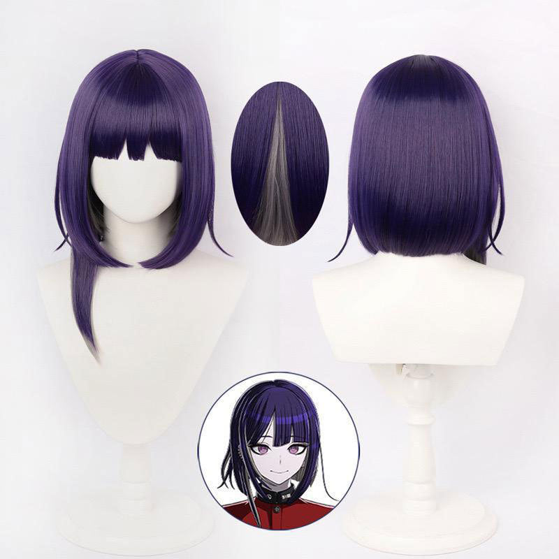 War Period Final Defense School Horse Dark Purple Highlighted Gray Cos Wig