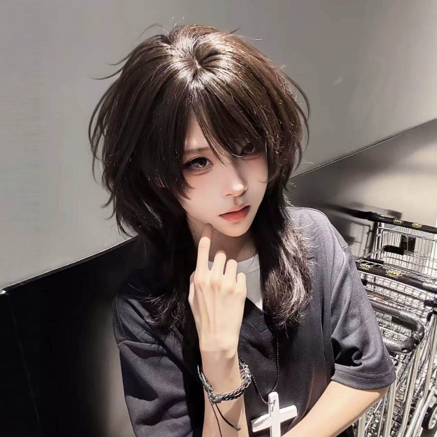Unisex Style Less Sense Natural Fluffy Wig Long Curls