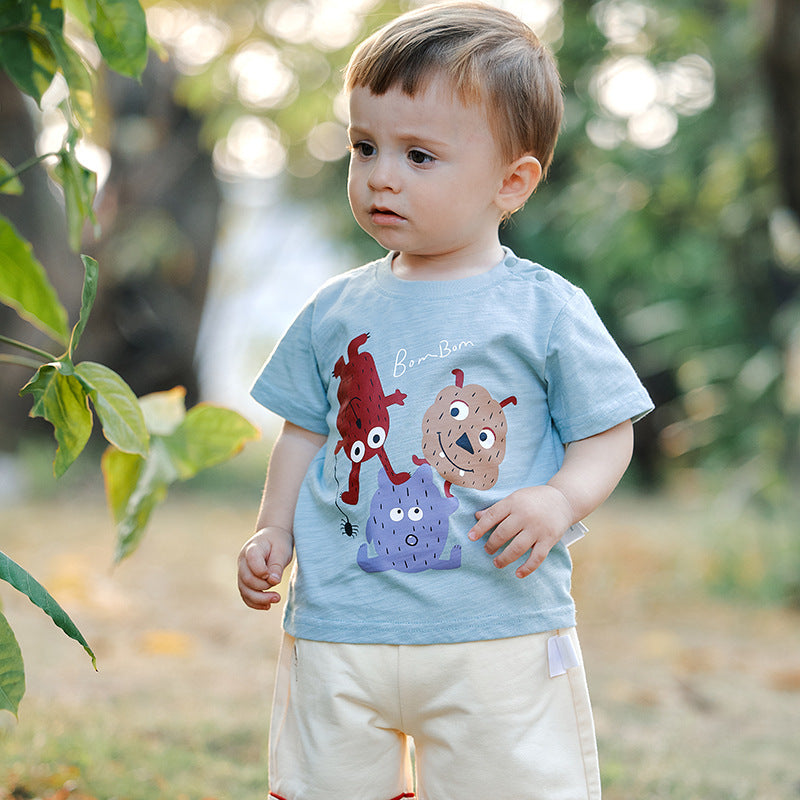 Boy's Short-sleeved Thin Top Pure Cotton Summer Children's T-shirt