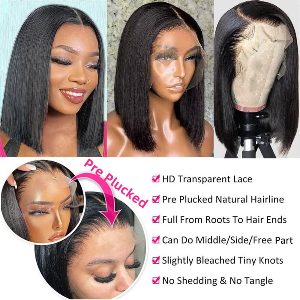 Pretty Women's Lace Natural Color Free Wig Short Straight Hair